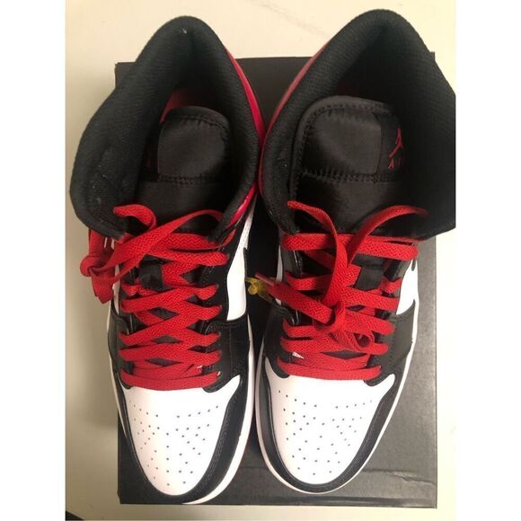 Jordan 1 Mid Black/ Gym Red Men’s Size 10 - Picture 7 of 9